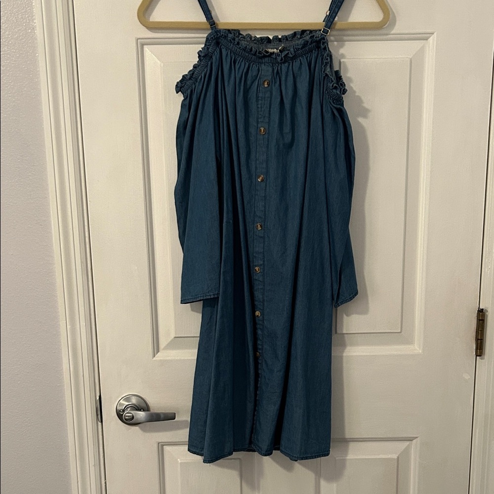 Denim Ruffled Tunic - Picture 2 of 3